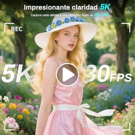 Cámara Digital 5K UHD, 75MP Camaras Fotografica Vintage, Conexión WiFi
