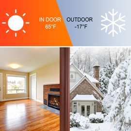 AiQInu Draught Excluder for Doors, Pack of 2, One-sided Door Draught Excluder, Soundproof, Keeps Draughts and Against Insects, Door Seal Keeps Warm and Cold, 96 cm x 8 cm, Brown