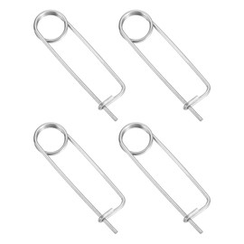 sourcing map 4pcs Stainless Steel Brooch Cotter Pins, 0.08x2.95 Inch (2x75mm) Brooch Shape Cotter Safety Spring Pin, Quick Locking Fastener for Garden, Farm, Lawn, Rectangle