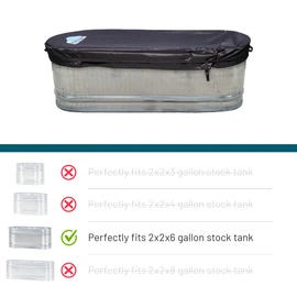 Polar Protector - Stock Tank Cover Ice Water Therapy Ice Bath Cold Water Fits 2 X 2 X 6 Galvanized 170 Gallon Tanks Waterproof Rip Proof Tough Keeps Water Clean