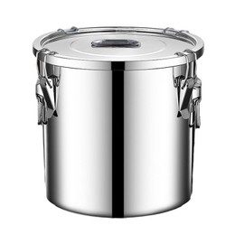 Verdeho 304 stainless steel food storage containers with lids lock clips airtight container large airtight for rice flour sugar grain coffee bean storage containers Kitchen jar (8.72gal/33L)
