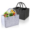 Ledebouk Pack of 2 Felt Bag Shopper Foldable, grey black
