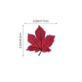 LOGOFUN 10pcs Maple Leaf Patches Maple Leaf Embroidered Appliques Iron On Patches for Clothing Exquisite Decorations - Wine Red