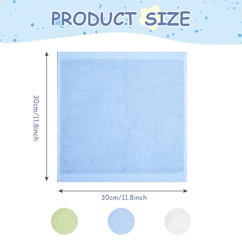ALIIP Bamboo Face Cloths,6 Pack,30x30cm Reusable Cleansing Flannels