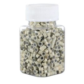 QQUUAYY 1000 Pcs Silicone Lined Beads for Hair Extensions 5mm Micro Link Rings for I Tip Hair Extensions Tool Blone