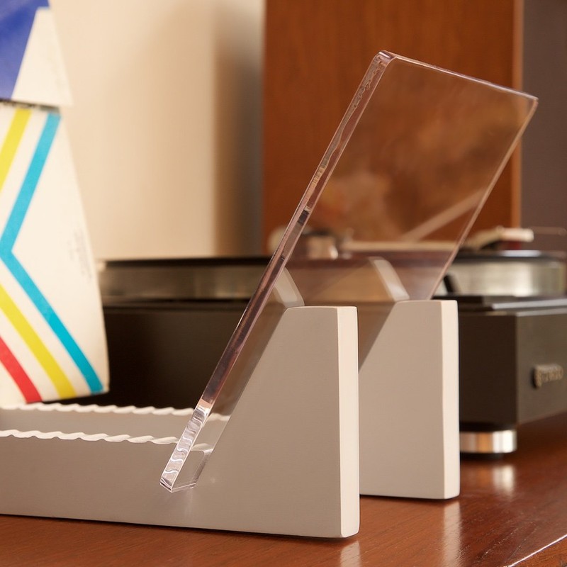 KAIU Vinyl Record Storage - Solid Wood with Crystal Clear