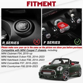 x xotic tech Car Engine Start Stop Pushbutton Cover Cap Ignition Starter Trim Decal Auto Interior Accessories Compatible with Mini Cooper F54 F55 F56 F57 F60 (Red/Blue Union Jack Flag)