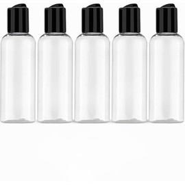 Triko Paquete de 5 Botellas de Viaje de 3.4 Onzas Aprobadas por la TSA, Botellas de Plástico para Artículos de Tocador Portátil, Botellas para Shampú Sin Fugas, Frascos para Viaje (100 ml)