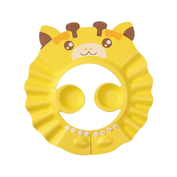 Baby Shower Cap, Adjustable Shower Cap Children, Used to Protect Eyes and Ears, Shampoo Protection, Cute Giraffe Shower Cap for Baby Children 0-6 Years