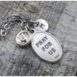 St. Margaret of Castellos Necklace, Keychain or Clip, Patron Saint Confirmation Gift, Crystal Pendant and Initial Charm