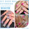 ASONRL 504Pcs Clear Duck Nail Tips Half Cover XXL Long