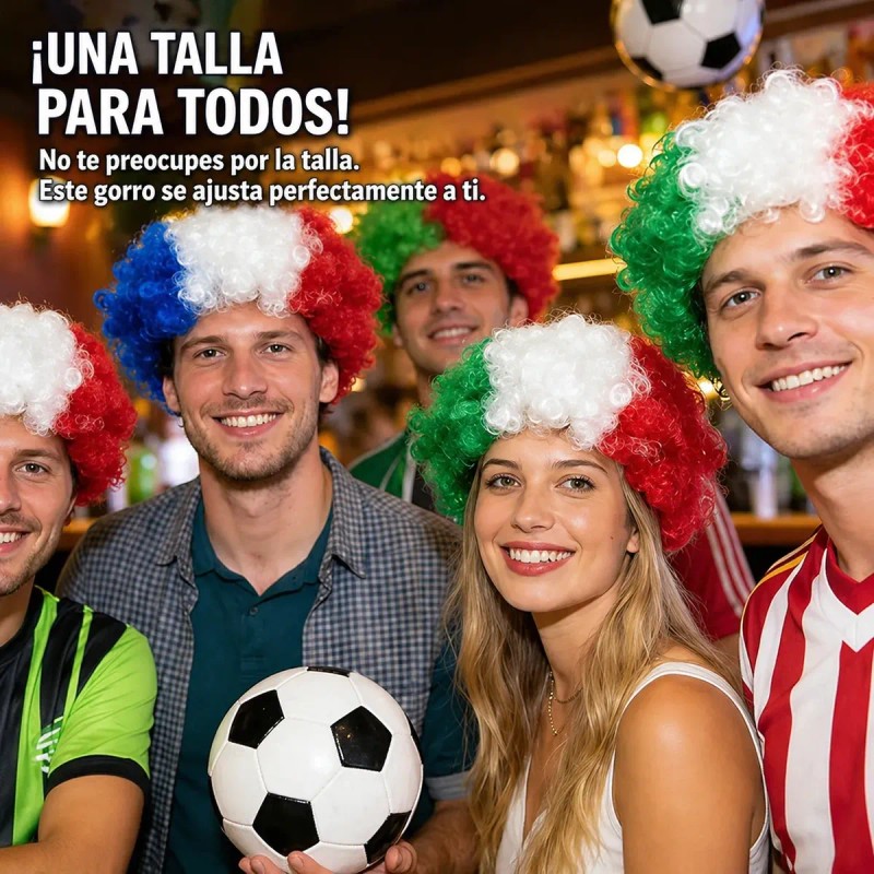 Peluca Tricolor México Mundial Para Fiestas Y Disfraces