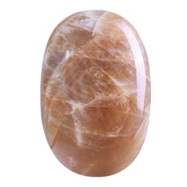 mookaitedecor Natural Orange Moonstone Crystal Palm Stone Polished Pocket Worry Stones for Healing Meditation Home Decor, 101-200g