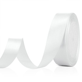 White Ribbons for Crafting Satin Ribbon for Gift Wrapping Ribbon for Hair Ribbons for Women Silk Ribbon Thick Ribbon 1 Inch X 25 Yards Fabric Ribbon Gift Ribbon for Flower Bouquet White Satin Ribbon