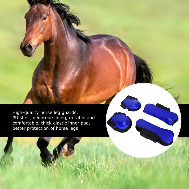1Set Horse Legguard Leg Protector Leggings PU Thickened Shell Elastic