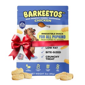 Barkeetos Dog Treats, Crunchy and Cheesy Pet Snacks Made with Real Himalayan Cheese & Chicken, Gluten Free, Grain Free, Lactose Free, Natural Dog Food for All Breeds and Sizes