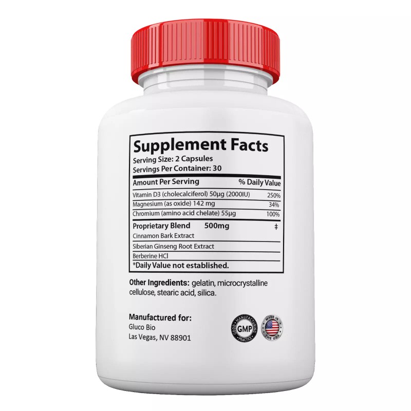 GlucoBio Blood Support Capsules, Max Strength, Gluco Bio Capsules (5