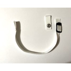 Hockey Helmet Chin Strap with Single Snap (White)