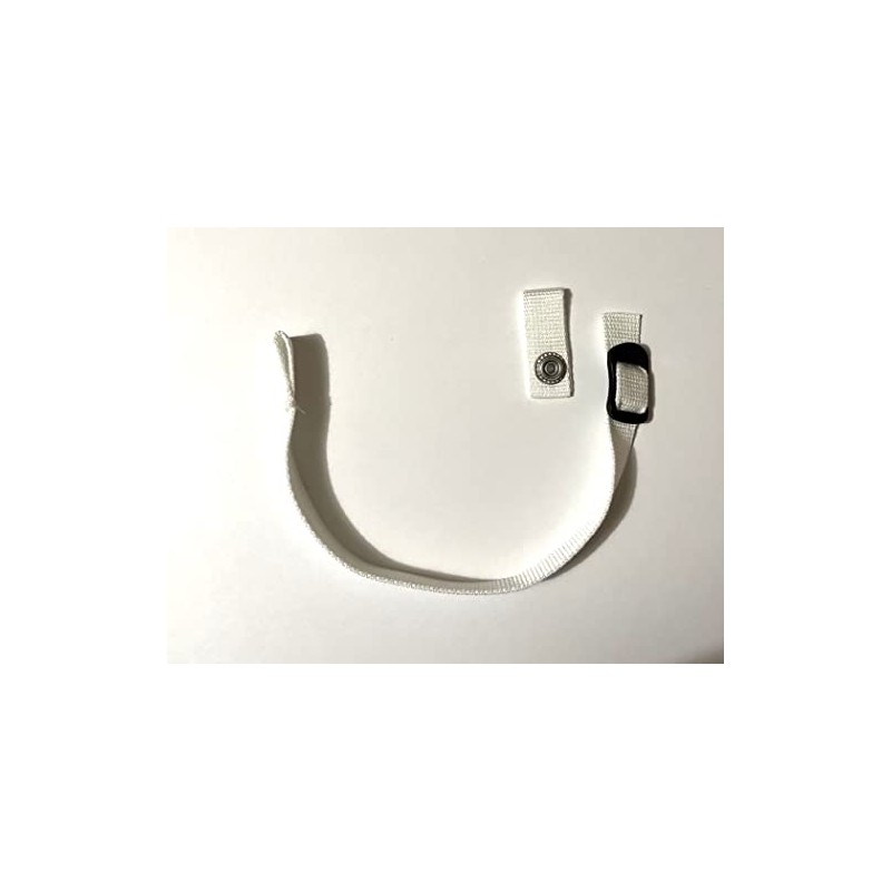 Hockey Helmet Chin Strap with Single Snap (White)