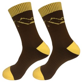 Fullsheild Unisex Waterproof Hiking Socks for Men Women Weatherproof Outdoor Athletic Trekking Kayaking Fishing Golf Skiing Crew Sock Brwon X-Large