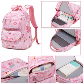 Neusky School Backpack School Bag Sports Backpack Leisure Backpack Daypacks Backpack for Girls & Children Teenagers with Large Capacity, Pink set., Classic