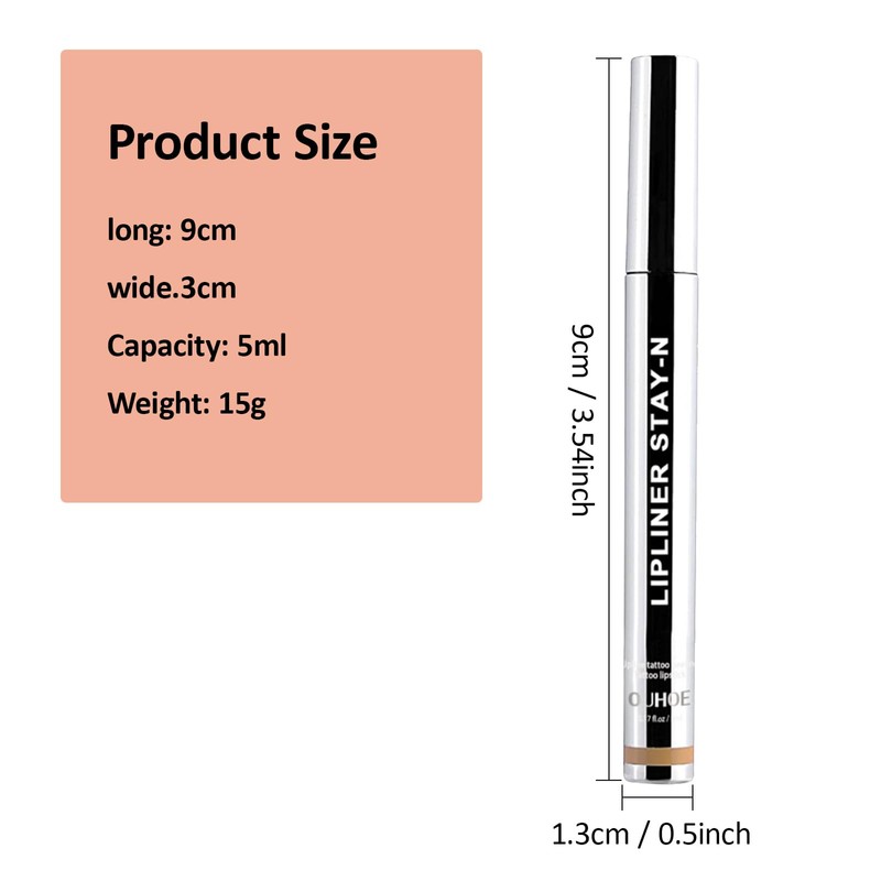 Leogony 3PCS Long Lasting Peel Off Lip Liner, Waterproof Non-Smudge