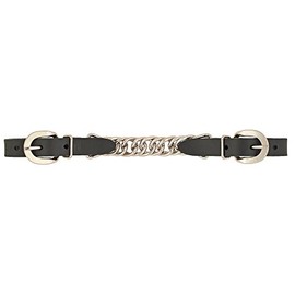 Weaver Leather Leather Single Flat Link Chain Curb Strap, Black, 4.5