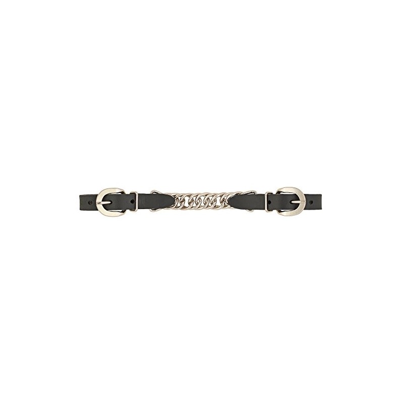 Weaver Leather Leather Single Flat Link Chain Curb Strap, Black,