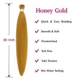 Honey Gold Braiding Hair Pre Stretched Curly Deep Wave Braids Bohemian Hair Prestretched Ez Braid Knotless Synthetic Non Toxic Hypoallergenic