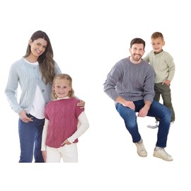 King Cole Cardigan Sweater & Top Double Knit Knitting Pattern Kids & Adults 6266