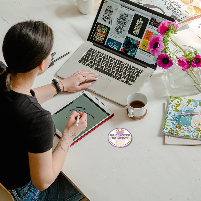 Trillionn 12 Pack Felt Cup Coasters for Drink, Absorbent Coasters