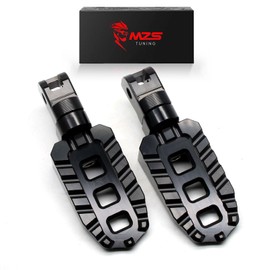MZS Motorcycle Front Foot Pegs, Adjustable Rider Footpegs MX Serrated Pedal Accessories Black CNC Compatible with 401 Models 2019 2020 2021 2022 2023