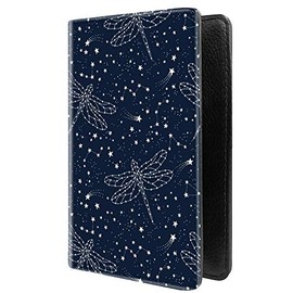 PU Leather Passport Holder Travel Wallet RFID Blocking Card Case Cover with Unique Pattern (Astronomy Dragonfly £