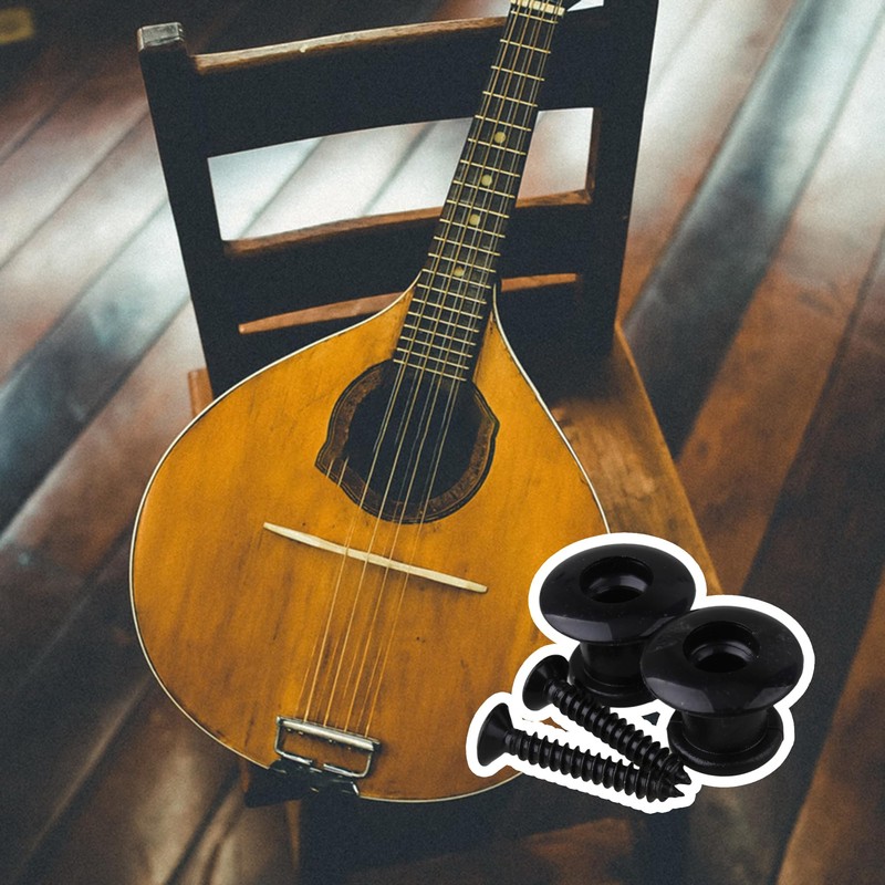 Bstinay 1 Pair Straps Pintail Pin Guitar Mandolin Metal Black