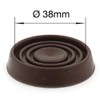 4X Brown Rubber Castor Cups - Non Slip - Protect