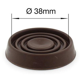 4X Brown Rubber Castor Cups - Non Slip - Protect Your Floors & Prevent Divan Beds & Furniture from Rolling by Lifeswonderful®