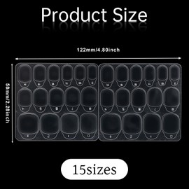 300 Pcs Waterproof Nail Glue Stickers, Nail Stickers for Press Ons 10 Sheets 15 Sizes Double Sided Jelly Glue Sticky Nails Bond for Manicure