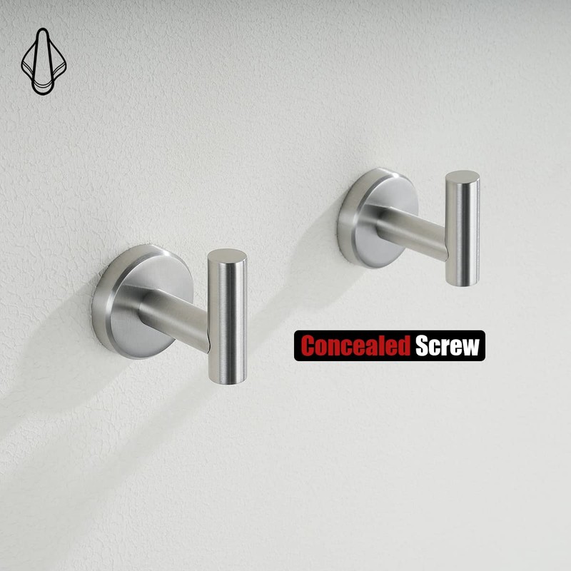JQK Bathroom Towel Hook Brushed, Coat Robe Clothes Bath Wall
