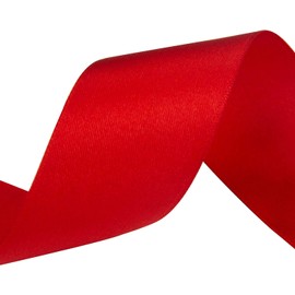 ZHIHUI Satin Ribbon Red 40 mm, 22 Metres Decoration Gift Ribbon Fine Ribbon Fabric Ribbon for Balloons, Wedding, Christening and Birthday Gifts Valentine's Day Packaging Gifts