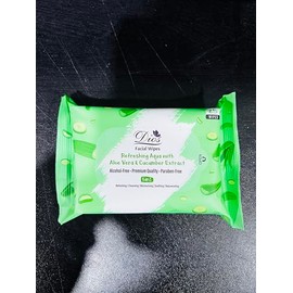 Dio's Facial Wipes Refreshing Aqua with Aloe Vera & Cucumber Extract (25 Wipes Pack)