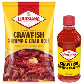Louisiana Fish Fry Products Crawfish, Shrimp & Crab Boil Seasoning Bundle - 4.5 lbs Powder Boil and 16 oz Bottle of Concentrated Liquid Boil - Spicy, Delicious, and Low Salt Cajun Seasoning