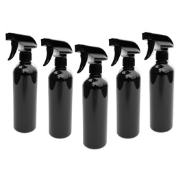 Hildbrandt 16oz 500ml Empty Plastic Spray Bottles for Cleaning Solutions Tattoo Flower Mist Bottle Hair Salon Tool Hair Dressing Refillable (Black, Small-5)