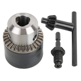 3.0-16 mm 1/2-20UNF Drill Chuck, Key Type Drill Chuck Adapter Set with 1/4 Hex Adapter Drill Parts Milling Tool