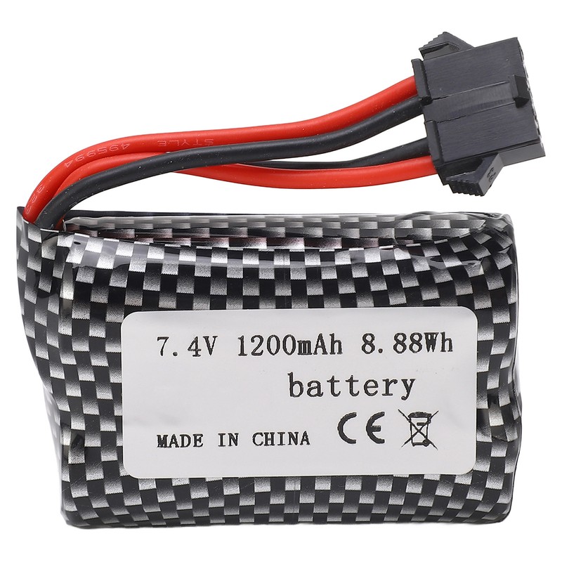 RC Lithium Battery 7.4V 1200mAh 8.88Wh with SM‑5P Plug Long