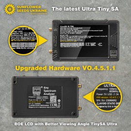 TinySA Ultra ZS405 Spectrum Analyzer + 25W 10db ATTENUATOR, 100kHz-5.3GHz V0.4.5 4inch Portable Tiny Frequency Analyzer with 32gb Card & 3000mAh Battery, 2 in1 Signal Generator 100kHz to 800MHz