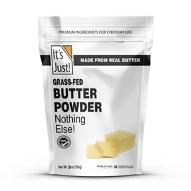It's Just - Grass-Fed Butter Powder, Made from Real Butter, Shelf Stable, Just Add Water, Made in USA, 9oz