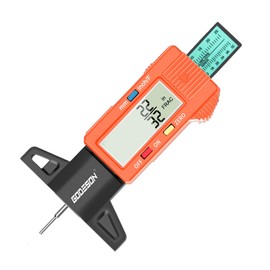 GODESON Tire Tread Depth Gauge, Digital Tire Tread Depth Gauge with 3 Modes-Fractional Inch,Tire Tread Gauge with Color-Coded Bar,Tire Depth Gauge Suitable for All Vehicle Tires-Orange