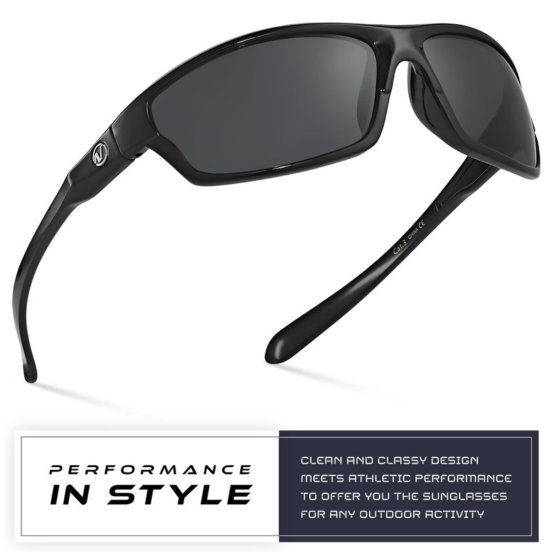 Nitrogen Polarized Wrap Around Sport Sunglasses for Men Women UV400