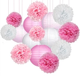 kasanidika 15 Piece Honeycomb Ball Decoration, Paper Pom Poms, Paper Flower Balls, Decoration, Birthday, Party, Wedding, Events, Anniversary, Festival, Graduation, Celebration, Photography, Background