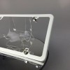 MotorVehicleParts New White License Plate Frame Slim 4 Holes w/